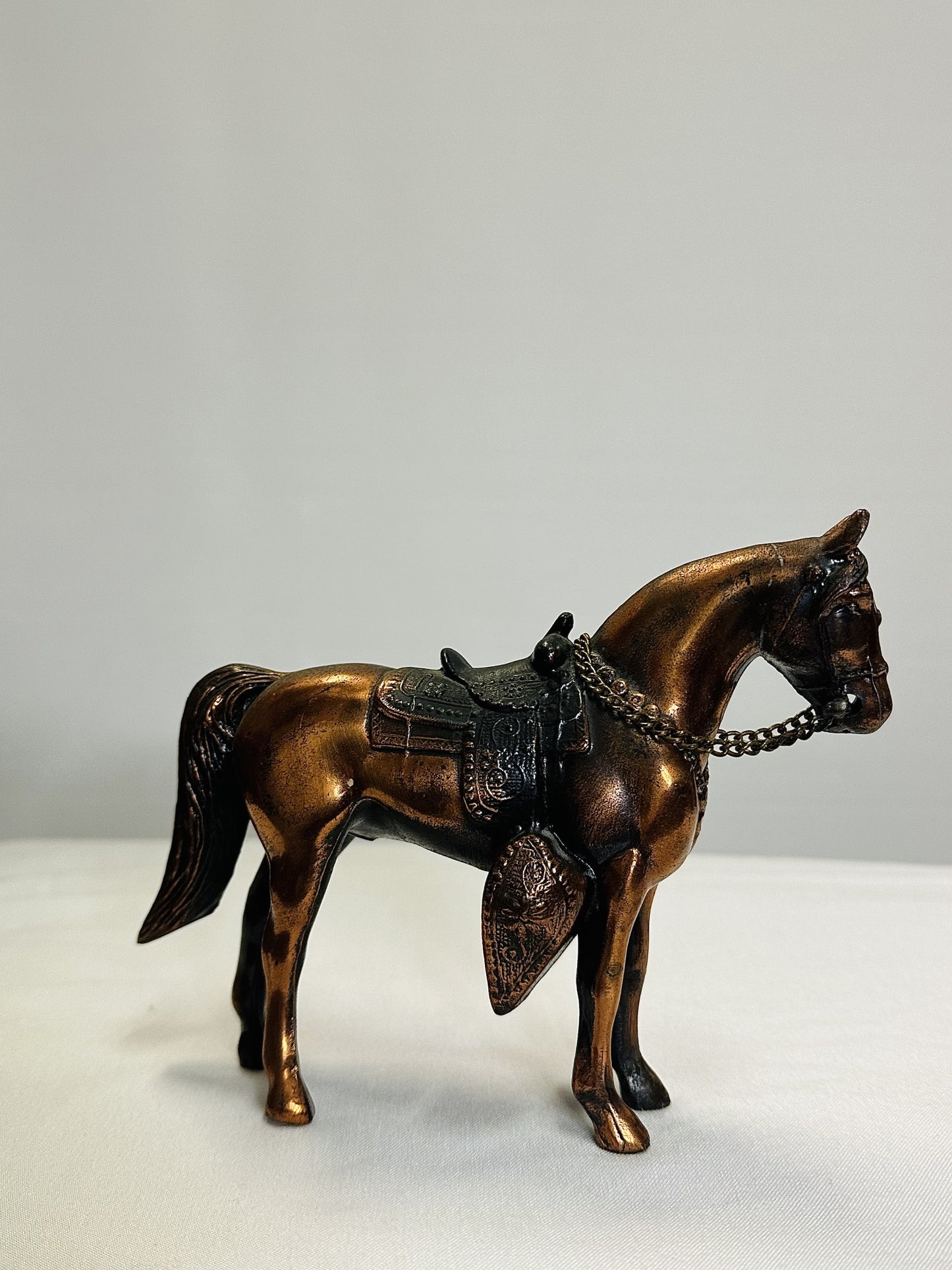 Set of 2 Vintage Copper Horse Figurines