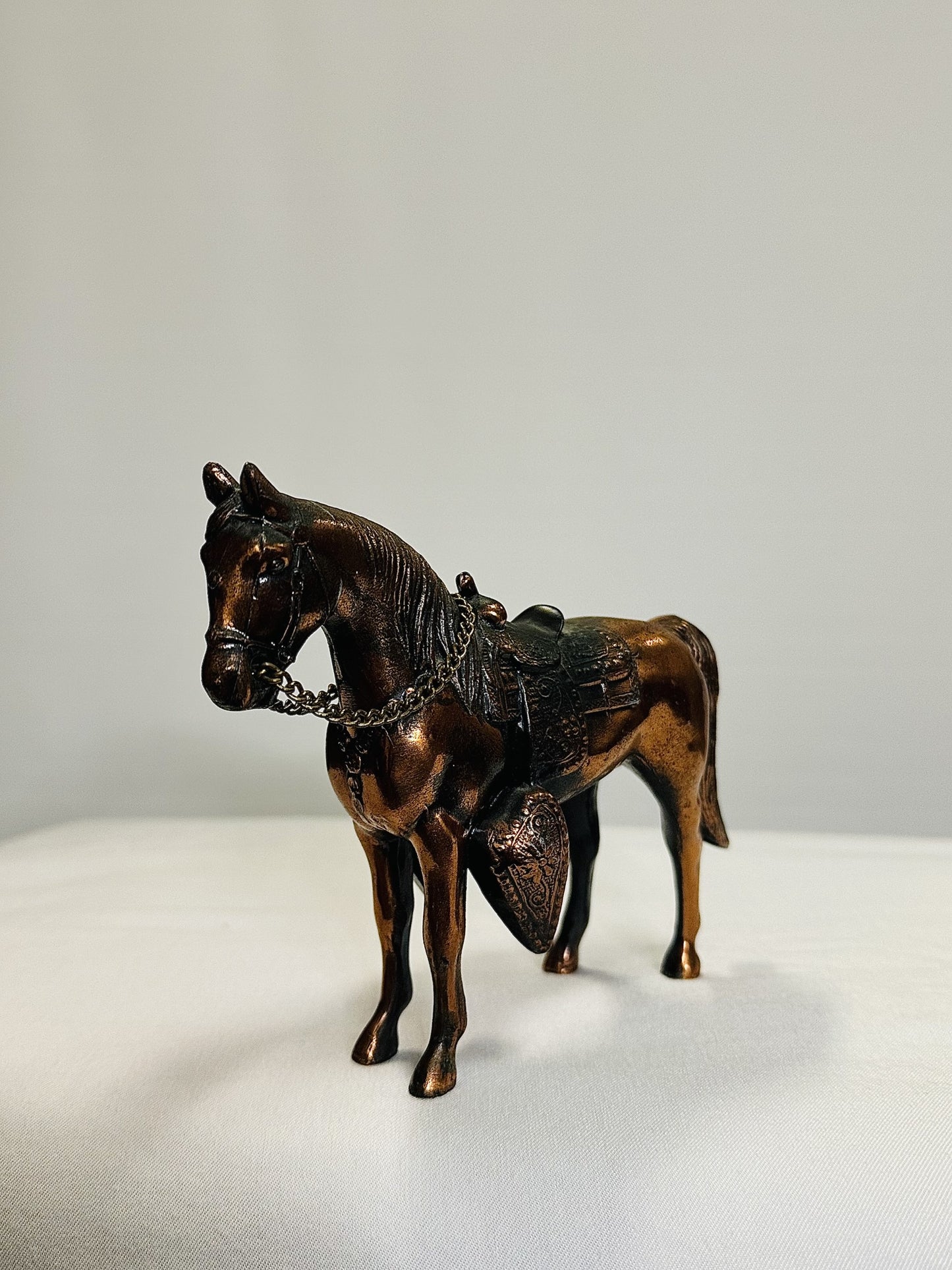 Set of 2 Vintage Copper Horse Figurines